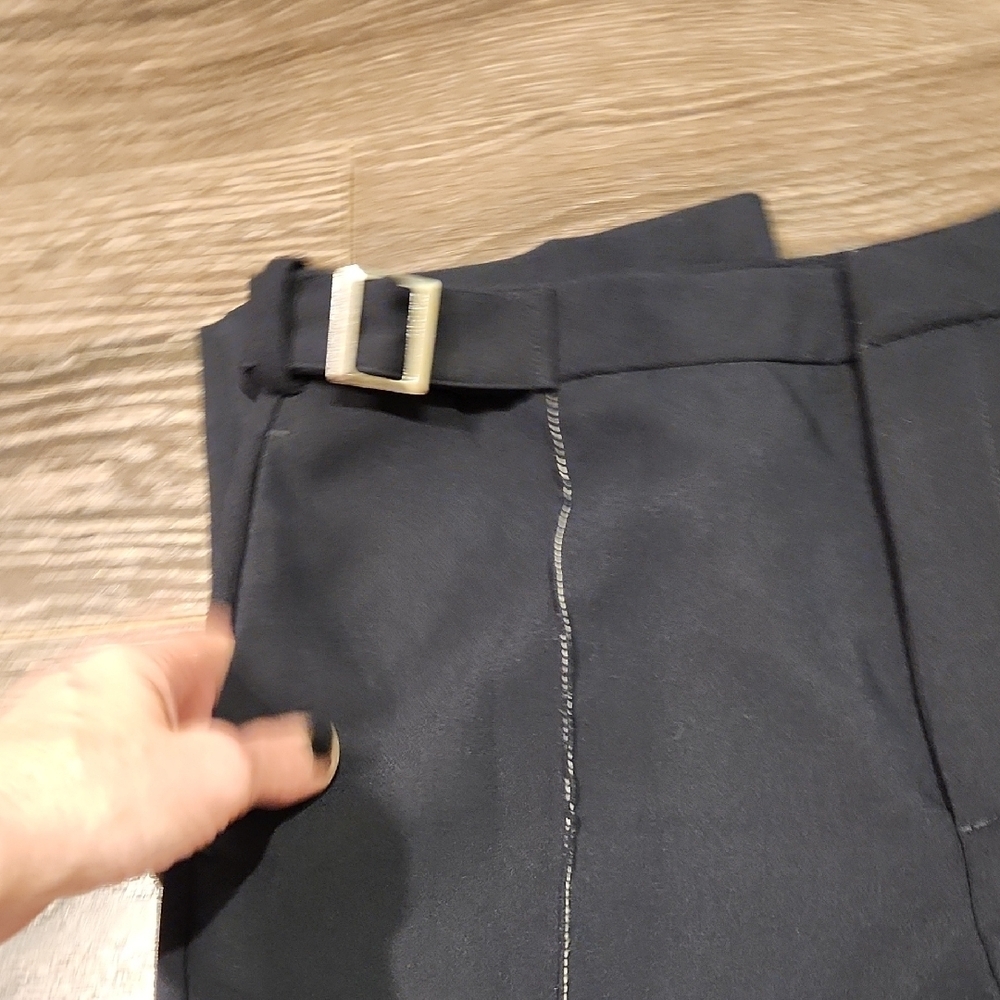 ❤️ ZARA HIGH RISE STRAIGHT CONTRAST TOPSTITCH PANTS, LARGE - Picture 8 of 9